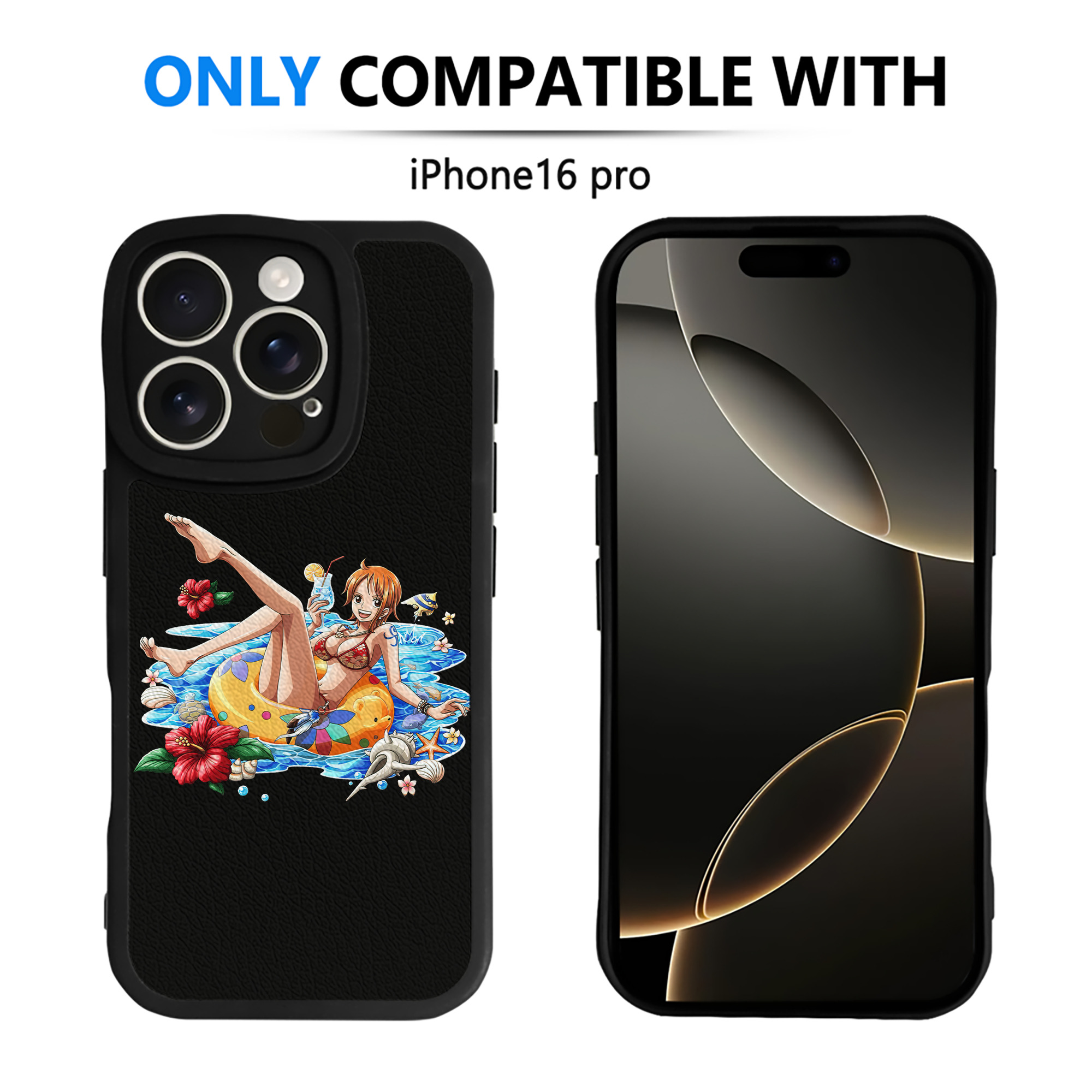 （画像用） ワンピース ナミ ONE PIECE Nami 【iPhone 16シリーズ対応】シリコンスマホケース（レザー調） 材質：シリコン